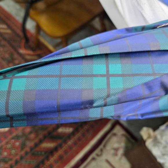 Aramis Tartan Plaid Umbrella Scottie Dog Handle Blue Green Scottish Terrier - Picture 10 of 10